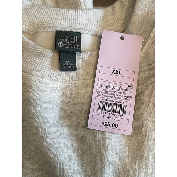Wild Fable Women's Heather Gray Pull-Over Sweatshirt Size XL - Picture 3 of 6